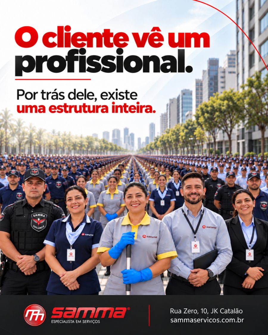 Post: O cliente vê um profissional. Por trás dele, existe uma estrutura inteira.